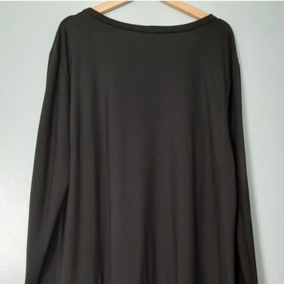 LILY by Firmiana Stretchy Drop Waist Long Sleeve Scoop Neck Dress Black Sz 3X - Picture 11 of 16